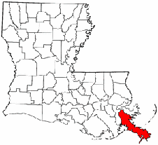 Plaquemines Parish map