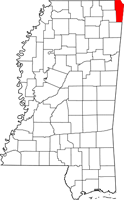 Tishomingo map